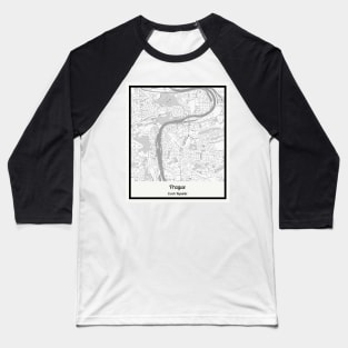 Map of Prague - Czech Republic Baseball T-Shirt